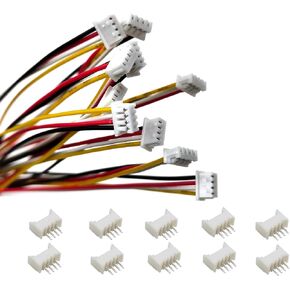 10 Sets Mini Micro JST 1.25mm 4 Pin Connector Male Plug with UL1571-26AWG 200mm Cable Wire and Female Socket