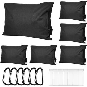 6 Pack Sandbag Weight Bags for Photography, Foldable Handheld Storage Bag with Shoulder Strap, 15.5"x9.4" Heavy Duty Polyester Saddlebag/Beanbag/Tripod Weight Bag for Camera Tripod