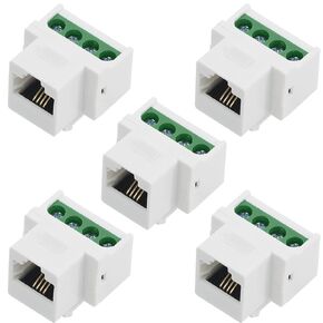 5PCS RJ11 6P4C CAT3 Telephone Keystone Jack with 4Pin Screw Terminal Breakout Board, RJ11 Female Jack to 4Pin Screw Connector for Telephone