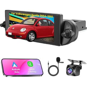 [4+64G]Car Radio for Volkswagen Beetle 2004-2010 with Wireless Carplay&Android Auto, 6.8 inch IPS Touchscreen Android 13 VW stereo support Bluetooth/Hi-Fi Audio/GPS/Wifi/FM Radio/SWC+AHD Backup Camera