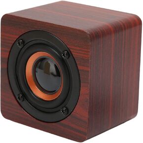 Heayzoki Wooden Retro Bluetooth Speaker, Bamboo Wood Home Audio Speakers with Subwoofer, Vintage Wooden Speaker for Room Decoration Home Travel Outdoor (Mahogany Grain