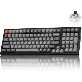 Keychron K4 Max Wireless Mechanical Keyboard, 96% Layout QMK 2.4 GHz/Bluetooth 5.1/Wired, White Backlit with Hot-swappable Keychron Super Brown Switch for Mac Windows Linux