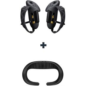 AMVR Upgraded Controller Grips Cover & Face Cushion Pad for Meta/Oculus Quest 3 Accessories, Black