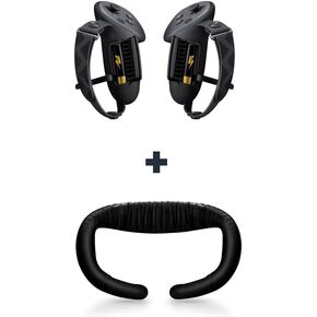 AMVR Upgraded Controller Grips Cover Compatible with Meta/Oculus Quest 3 Accessories, with Battery Opening Cover &AMVR Breathable Ice Silk Cotton for AMVR Facial Interface