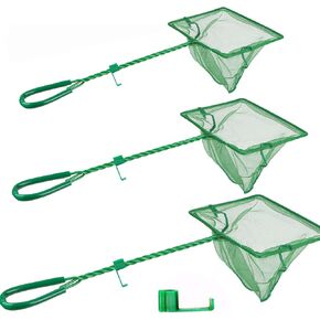 3in 4in 6in Aquarium Fish Net Fine Mesh Net Quick Catch Nets Nylon Fishing Nets with Long Plastic Handle for Fish Tank, Green in Kuwait