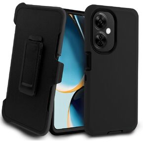 for Oneplus Nord N30 5G Case, Defender Case Heavy Duty Shockproof Dustproof with Belt Clip Holster Rugged Protective Phone Cover for Oneplus Nord N30/CE 3 Lite 5G (Black)