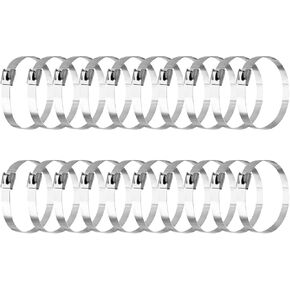 100 Pcs Metal Wire Ties Self-Locking Cable Tie, 5.7 Inch 304 Stainless Steel Zip Ties, Metal Exhaust Zip Ties for Wrapping Fence Outdoor Canopy Etc