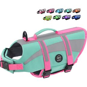 EMUST Life Vests for Dogs, Lightweight Small/Medium/Large Dog Life Preserver, XL Dog Life Jacket for Swimming/Boat/Water, Life Jacket for Large Dogs,Pink, XL