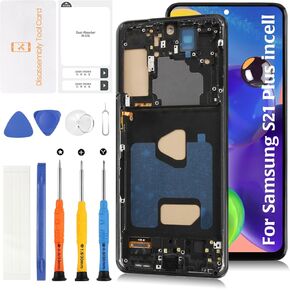 InCell S21+ S21 Plus LCD Screen Replacement(6.6“/No Fingerprint Function) for Samsung Galaxy S21 Plus with Phantom Black Frame G996B G996U G996W LCD Screen Touch Digitizer Assembly