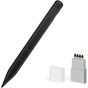 Slim Pen 2 for Microsoft Surface Pro 9/8/7/6/5/4/3/X,Surface Go 3/2/1,Book 3/2/1,Laptop 1-3,Surface Studio 2+/2/1 with 4096 Pressure, Palm Rejection+4 Pack Nib(2*Graphite Nibs+2*POM Nibs)