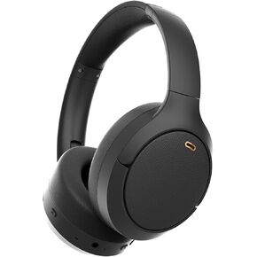 Active Noise Cancelling Headphones, Wireless Over Ear Bluetooth Headset Hi-Res Audio Deep Bass Comfort Fit Ear Cups,50H Playtime for Home Office Travel Black