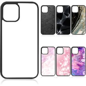 Weewooday 6 Pieces Sublimation Phone Case Covers Compatible with iPhone 16 Pro Max Blank DIY Printable Anti-Slip Shockproof Customize Heat Press Rubber Protective DIY Phone Covers