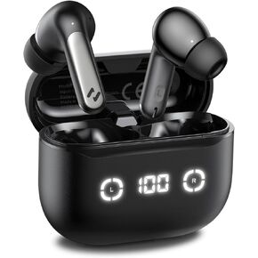 havit Wireless Earbuds Noise Cancelling, Bluetooth 5.4 Headphones with 4 ENC Noise Cancelling Mic, 40H Playtime, in-Ear Bluetooth Ear Buds 7 Preset EQs via App LED Display