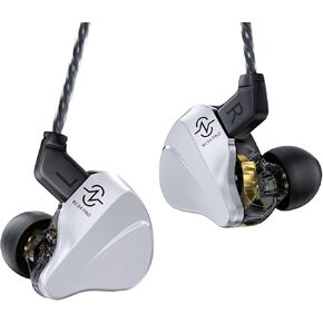 ccz BC04 Pro in Ear Monitor Headphones, 1DD & 1BA Hi-Res Wired Earbuds, Noise Isolating Fit, Ergonomic Design IEM Earphones for Musicians, Audiophiles, Stage, Gaming Earbuds with Detachable Cable