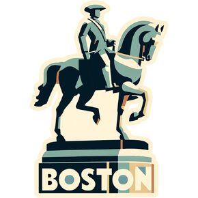 Vagabond Heart Boston Sticker - Boston Massachusetts Weatherproof Vinyl Decal - Paul Revere Statue Souvenir