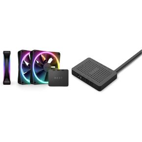 NZXT RGB Lighting and Fan Controller Bundle with 3X 120mm Dual-Sided RGB Fans