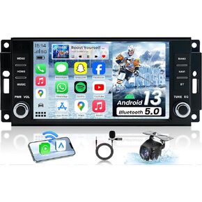 5G WiFi Car Stereo for Dodge Avenger Challenger 2008-2014, Radio for Dodge RAM 1500 2009-2012 : 7 Inch Touchscreen Wireless Carplay Android Auto Backup Camera GPS Bluetooth FM SWC
