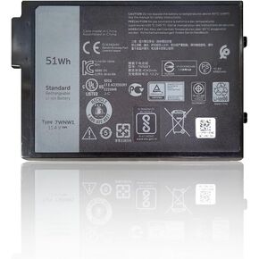 7WNW1 Laptop Battery Replacement for Dell Latitude 7424 5420 5424 Rugged Extreme Series Notebook 0DMF8C DMF8C 11.4V 51Wh 4342mAh