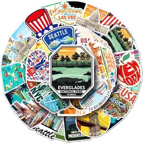 Tourist Country France Stickers,50PCs,Paris Laptop Decals Gift Toddlers Teens Girls Cute Cool Kawaii Tools Decorations DIY,Stickers for Hydro Flask