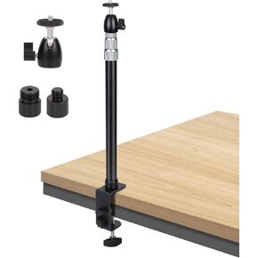 Camera Desk Mount Heavy Duty Aluminum Alloy with 360° Ball Head - Adjustable 15.7-35.4 Inch Table Clamp for DSLR, Webcam, Ring Light, Live Streaming & Video Shooting