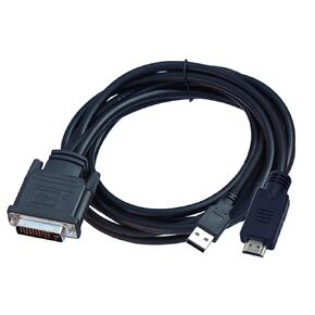 Replacement Laptop Host HDMI to DVI30+5 Projector Cable Male to Male 1.8M with USB,Compatible Computer Host HDMI External DVI Projector Adapter Converter 1920x1080P Black