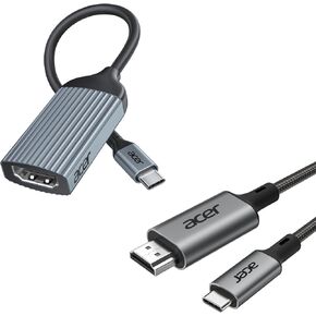 acer USB-C to HDMI Adapter Bundle with USB C to HDMI Cable for Home Office 6.6FT (4K@60Hz)