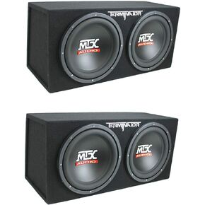 MTX 12-Inch 1200-Watt Car Audio Dual Loaded Subwoofer Box Enclosure with Venting System (2 Pack)