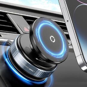 Suction Cup Phone Mount,360°Adjustable Ultra Vacuum Magnetic Phone Holder for Car,Vacuum Suction Phone Stand for Gym/Mirror/Dashboard, Compatible with iPhone Mag-Safe and All Smartphones