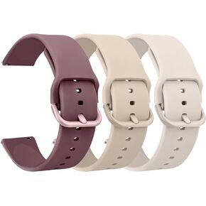 3-Pack Bands for Amazfit Bip 5 / Bip 6 Band, Amazfit GTR 4 / GTR 3 Pro/GTR 3 / GTR 2 / GTR 47mm Watch Bands, 22mm Soft Silicone Sport Replacement Straps for Women Men