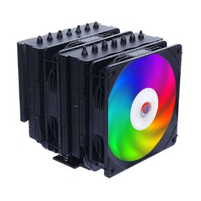 ARGB Dual Tower CPU Cooler with 7x6mm Heat Pipes & Dual DS-A120x25 120mm PWM CPU Fans – Ultimate CPU Air Cooler for Intel LGA1700/1150/1200 & AMD AM4/AM5 CPU - Black/DS3000V7