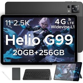 DOOGEE T35 11 inch Tablet with Keyboard,Helio G99 Android 14 Tablets, 20GB+256GB/2TB TF 2.5K FHD+,Tablet with SIM Card+5G WIFI/8580mAh/20MP/Widevine L1/Face ID
