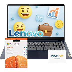 Lenovo 15.6 inch IdeaPad Laptop Computer, 36GB DDR4 RAM, 1TB PCIe SSD, Intel Dual Core Processor, Type-C, HDMI, w/WOWPC Recovery USB, Windows 11 with 12 Months Microsoft Office