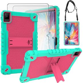 for TCL TAB 10 NXTPAPER 5G 10.4 Inch Tablet Case Shockproof Silicone Protective Cover with Screen Protector for TCL TAB 10 NXTPAPER 5G 10.4 Inch Model 9199S Tablet (Black/Black/1 PC)