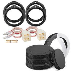 NuIth Car 6.5 Inch Speaker Adapter Bracket W/Speaker Wiring Harness Kit Select for 2006-2013 Honda + 4PCS 6.5 inch Speaker Foam Rings