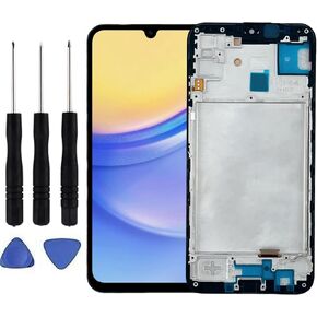for Samsung Galaxy A15 5G Screen Replacement for Samsung A15 Screen Replacement with Frame for Samsung A15 4G / 5G SM-A156U A156P A156W A156E S156DL LCD Display Touch Screen Assembly Black