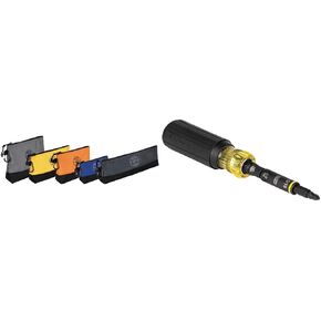 أدوات Klein 55569 حقيبة حقيبة Stand-up Zipper مع الكارابينات ، والأسع المعززة المقاومة للماء ، 1680D ، و 5 عبوات متعددة الحجم