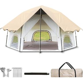 Chihee Camping Tents Pop-Up Stand-up Tent, Family Cabin Tent with Awning Porch 3-Person Outdoor Shelter with Screen Room Large Capacity, Waterproof and Windproof, Easy Setup,Traveling Hiking Picnic