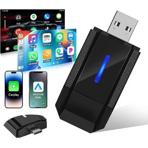 CAMECHO 2-in-1 Wireless CarPlay Adapter, Wireless Apple Car Play & Android Auto Wireless Adapter, Play & Plug, Typc-C/USB, Wireless CarPlay Dongle for Cars with OEM Wired CarPlay or Wired Android Auto