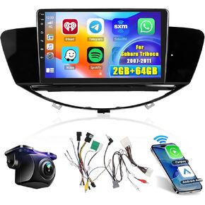 Hikity Android Car Stereo for Subaru Tribeca 2007 2008 2009 2010 2011 Radio 2+64G 9 Inch Touchscreen Radio Carplay Android Auto Support WiFi Bluetooth FM EQ Backup Camera