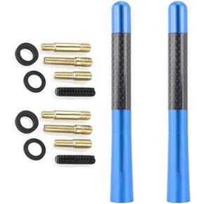 CORONIR Motorcycle Carbon Fiber Antenna Mast Motorcycle Radio Antenna Replacement Compatible with Harley Davidson Motorcycle 1989-2023 Touring Electra Glide Road Glide Tour Blue 2Pack