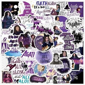 55pcs Agatha All Along Stickers Aesthetic Stickers Waterproof Stickers Luggage Skateboard Water Bottle Stickers Decal Bicycle Bumper Snowboard Decorate Gift. (55ALONGFX)