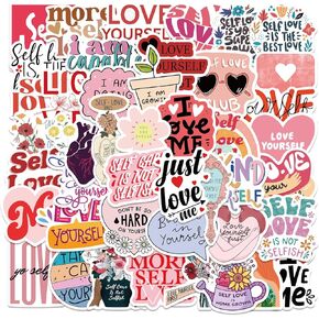 50 Pcs Self-Care Stickers Self Love Gifts Stickers Pack for Girls Women Teens,Vinyl Waterproof Positive Affirmation Decals for Laptop Water Bottles Scrapbook Luggag (self-Care)