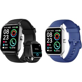 Fitpolo Smart Watches for Women Android & iPhone - W13 Series (Black+Blue)