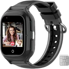 Wonlex 4G Smart Watch for Kids Call and Text Boys Girls 4-12 Baby Watches with SIM Card GPS Tracker Touch Screen Kids Phone Watch Voice Video Calling Messaging (Blue)