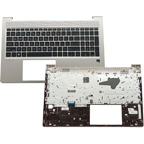 Replacement for HP ProBook 450 G8 455 G8 Laptop Upper Top Cover Case Palmrest Backlit Keyboard Assembly Part M21742-001 Silver