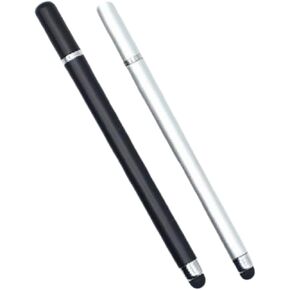 2-in-1 Dual-Tip Stylus Pen – High Precision Disc & Rubber Tip for iOS/Android Tablets Smartphones, Anti-Scratch Anti-Fingerprint (White 2pcs)
