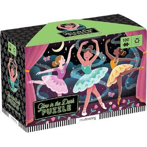 Mudpuppy Moonlight Ballet – 100 Piece Glow in The Dark Puzzle with Magical Scene of Iconic Swan Lake Ballet and Hidden Puzzle Details in The Dark for Children Ages 5 and Up