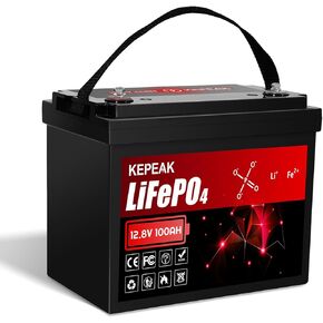 KEPEAK 12V 20Ah LiFePO4 Battery, Rechargeable Lithium Battery 20A with BMS, 256Wh Higher Energy Density Up to 4000 Cycles, Perfect for Trolling Motor, Fishfinder, Kids Scooters, Outdoor Camping
