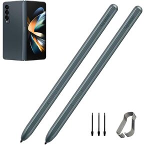2 Pcs Z Fold 4/Fold 3 Slim S Pen Fold Edition Compatible with Samsung Galaxy Z Fold 4 and Z Fold 3 All Versions,Fold 4 S Pen 1.5mm Pen Tips 4096 Levels of Pressure Sensitivity with 3pcs Tips (Green)