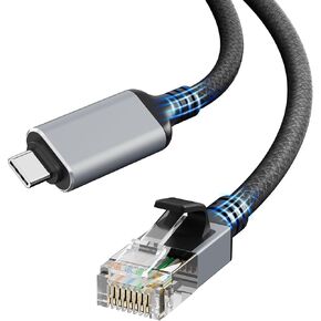 DACROWN USB C إلى Ethernet Cable 10 FT & CAT 8 Ethernet Cable 50 FT